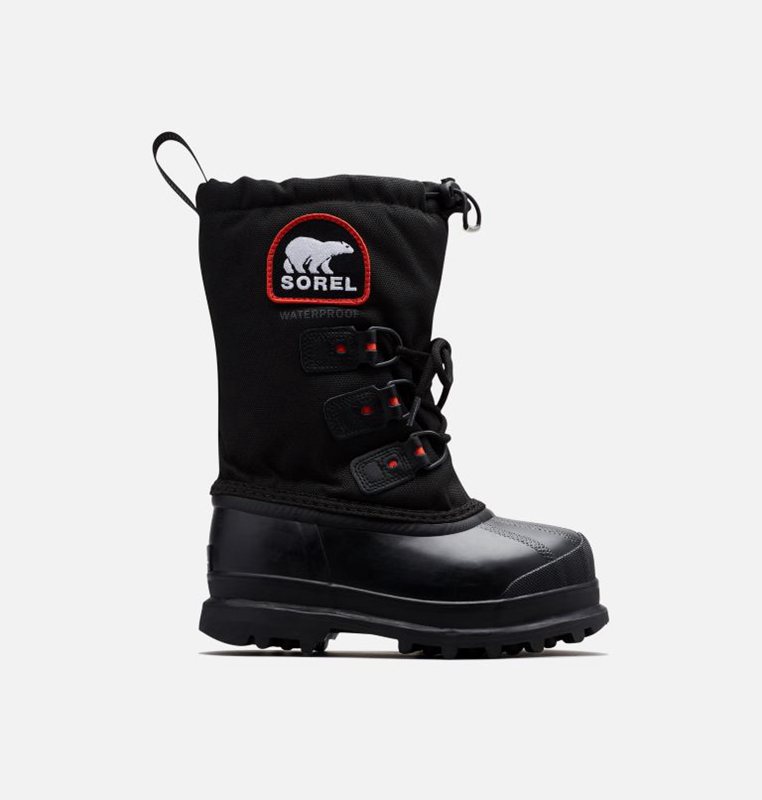 Botas Nieve Sorel Niños - Youth Glacier™ Xt Negras/Rojas - 09482-EZIW